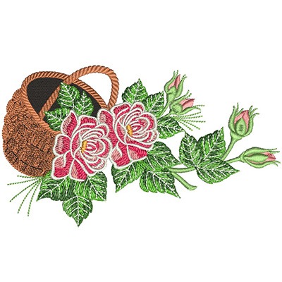 Matriz de matriz Matriz De Bordado Cesta De Flores 18 Cm
